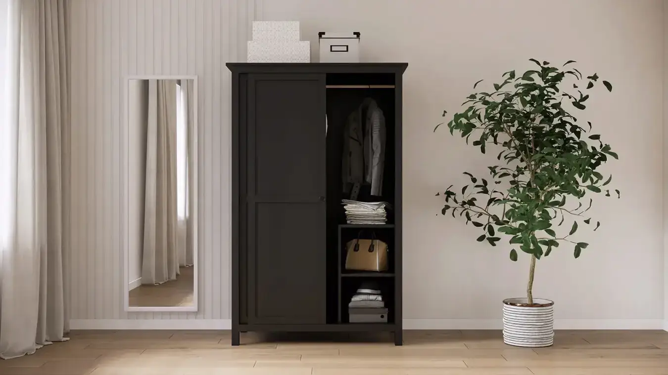 Шкаф с раздвижными дверями Terek, цвет Черный фото - 3 - большое изображение
